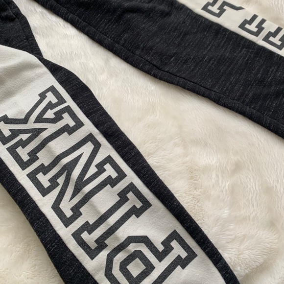 Victoria secret PINK black and white sweatpants - Picture 3 of 4
